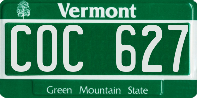 VT license plate COC627