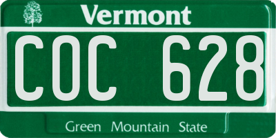 VT license plate COC628
