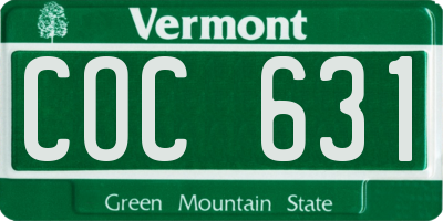 VT license plate COC631