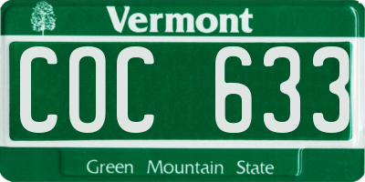 VT license plate COC633