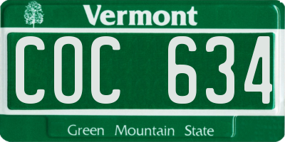 VT license plate COC634