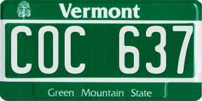 VT license plate COC637