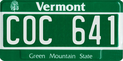 VT license plate COC641