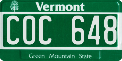VT license plate COC648