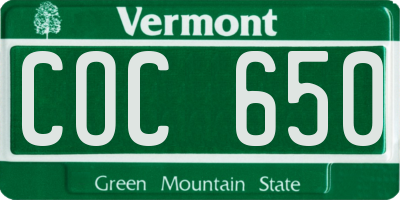 VT license plate COC650