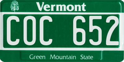 VT license plate COC652