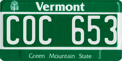 VT license plate COC653
