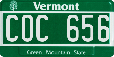VT license plate COC656
