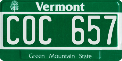 VT license plate COC657