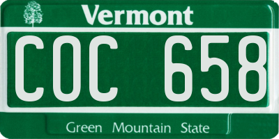 VT license plate COC658