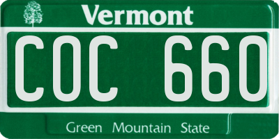 VT license plate COC660