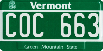 VT license plate COC663