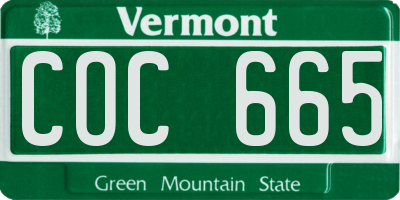 VT license plate COC665