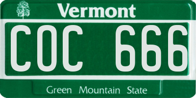 VT license plate COC666