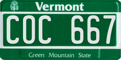 VT license plate COC667
