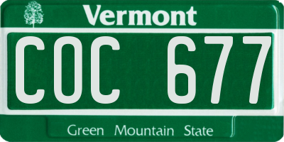 VT license plate COC677