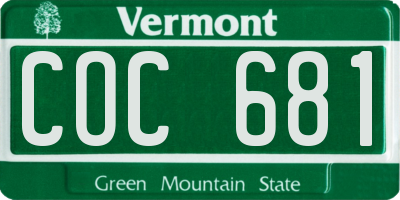 VT license plate COC681