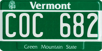 VT license plate COC682