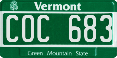VT license plate COC683