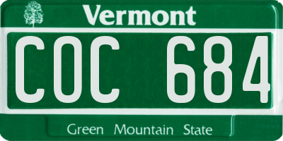 VT license plate COC684