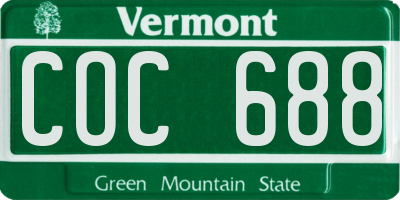 VT license plate COC688
