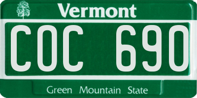 VT license plate COC690