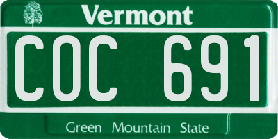 VT license plate COC691