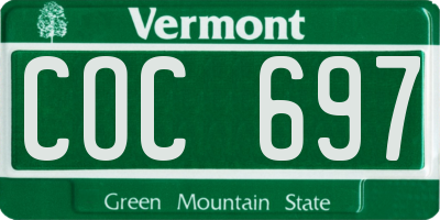 VT license plate COC697