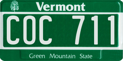 VT license plate COC711