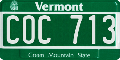 VT license plate COC713