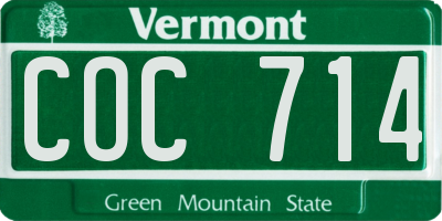 VT license plate COC714