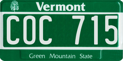 VT license plate COC715