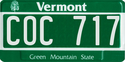 VT license plate COC717