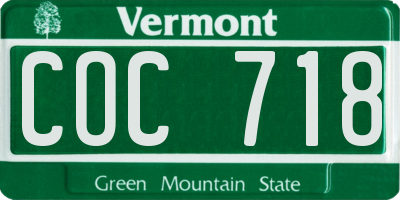 VT license plate COC718