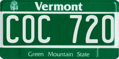 VT license plate COC720