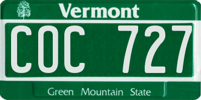 VT license plate COC727