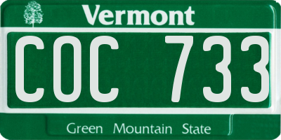 VT license plate COC733