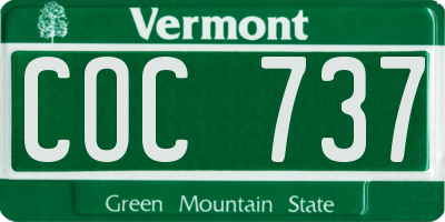 VT license plate COC737