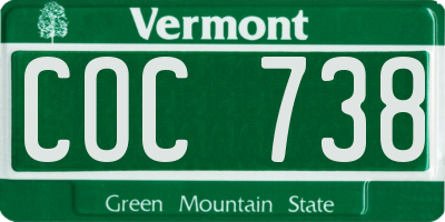 VT license plate COC738