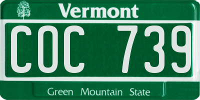 VT license plate COC739