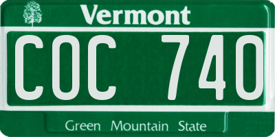 VT license plate COC740