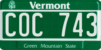 VT license plate COC743