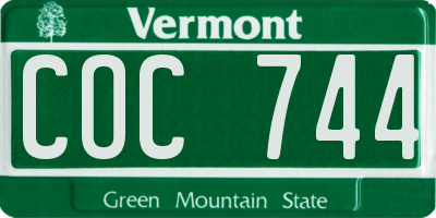 VT license plate COC744