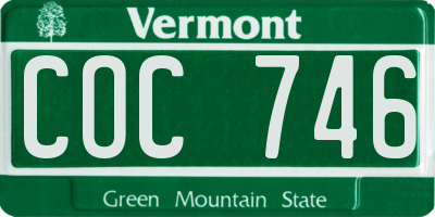 VT license plate COC746
