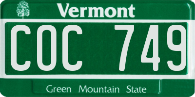 VT license plate COC749