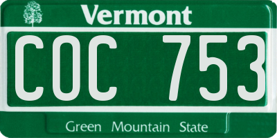 VT license plate COC753