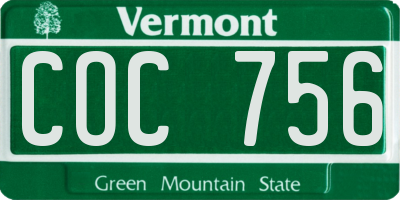 VT license plate COC756