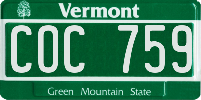 VT license plate COC759