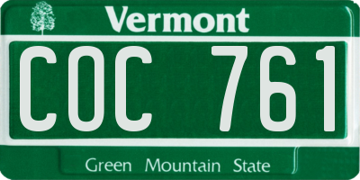 VT license plate COC761