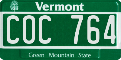 VT license plate COC764